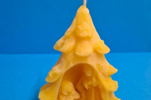 Candela cera d'api a forma di presepe