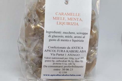 Caramelle al miele, menta e liquirizia