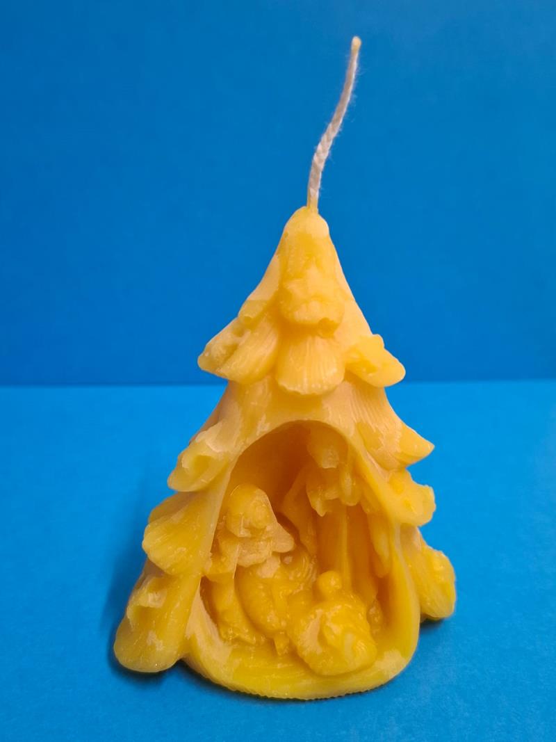 Candela cera d'api a forma di presepe