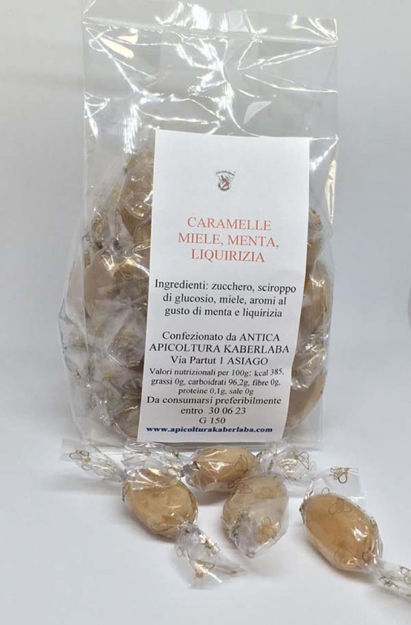 Caramelle al miele, menta e liquirizia