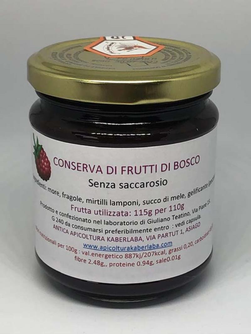 Conserva di frutti di bosco senza saccarosio