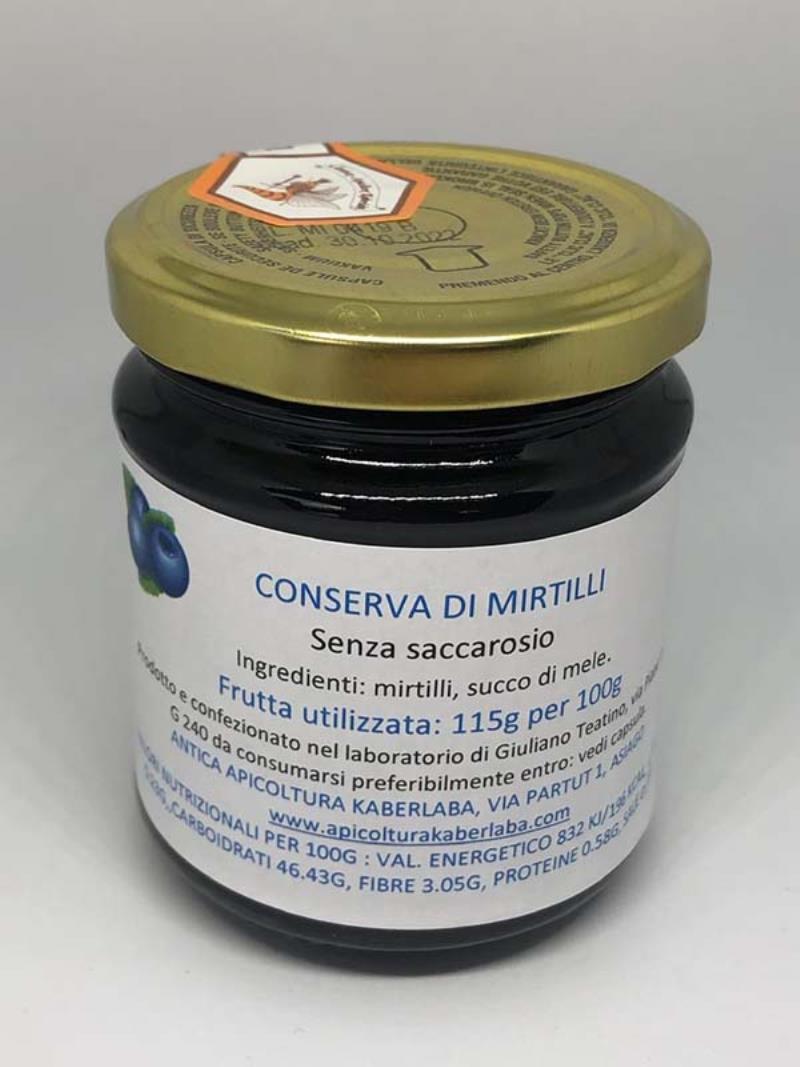 Conserva di mirtilli senza saccarosio