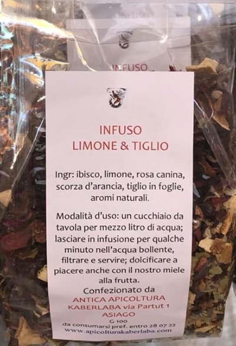 infuso naturale gusto limone e tiglio