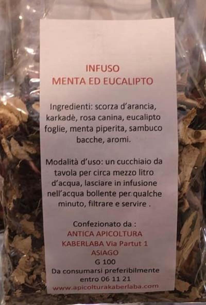 infuso naturale gusto menta ed eucalipto